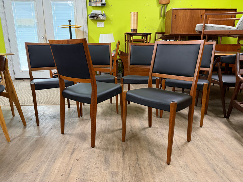 6 Mid Century Teak Dining Chairs from Sweden