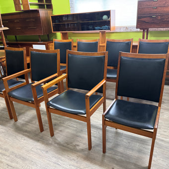 8 Mid Century Teak Dining Chairs from Denmark