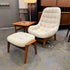 Mid Century Teak Scoop Chair and Ottoman