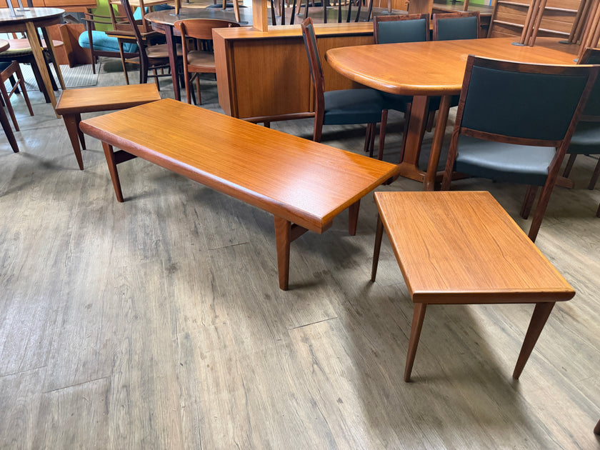 Mid Century Teak Coffee Table with built in Side Tables from Denmark