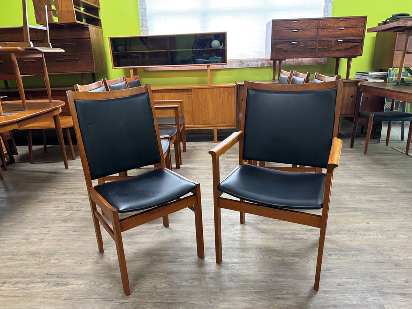 8 Mid Century Teak Dining Chairs from Denmark