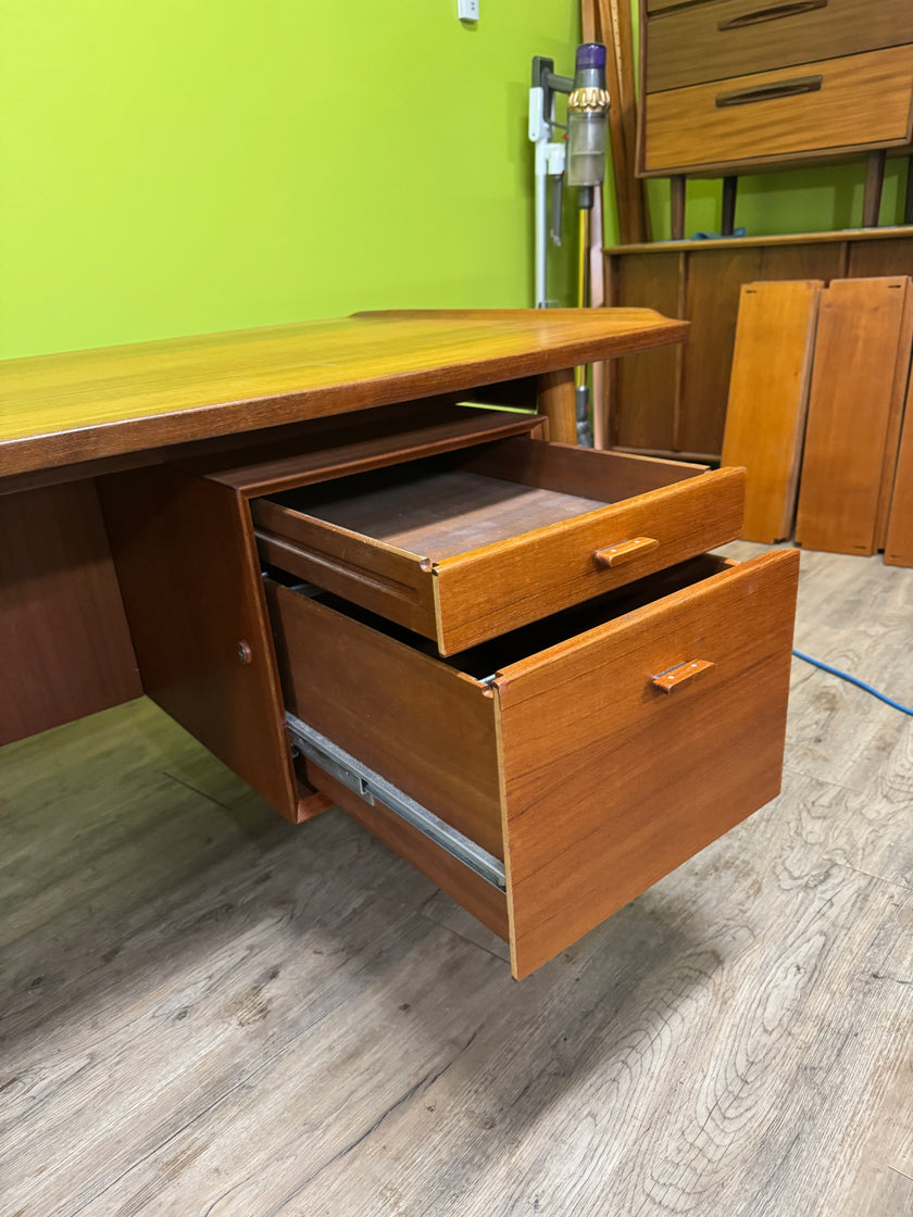 Mid Century Teak Executive Desk from Denmark