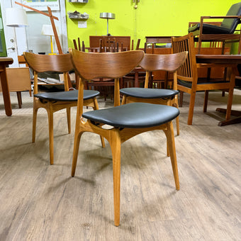 Mid Century Walnut and Ash Dining Chairs