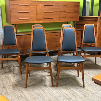 6 Mid Century Teak Dining Chairs from Denmark
