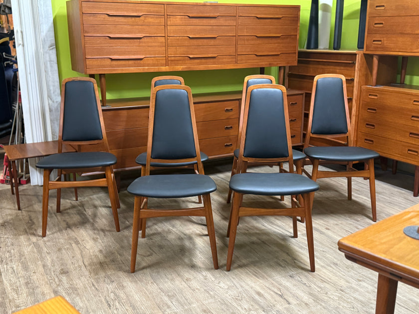 6 Mid Century Teak Dining Chairs from Denmark