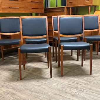 6 Mid Century Teak Dining Chairs from Sweden