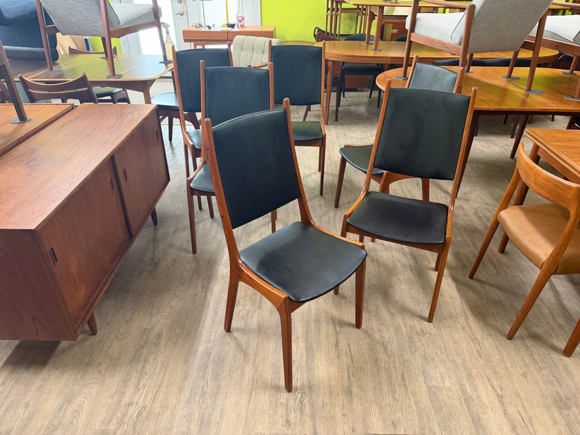 6 Mid Century Teak Dining Chairs