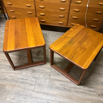 Mid Century Solid Teak Side Tables
