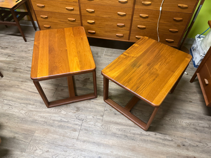 Mid Century Solid Teak Side Tables