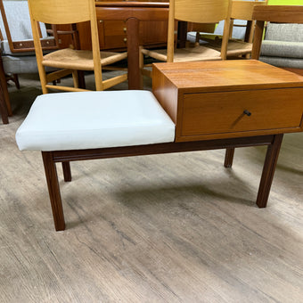 Mid Century Teak Telephone Bench