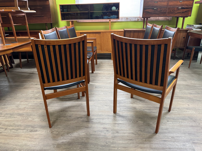 8 Mid Century Teak Dining Chairs from Denmark