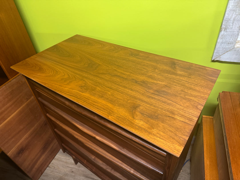 Mid Century Walnut Highboy Dresser