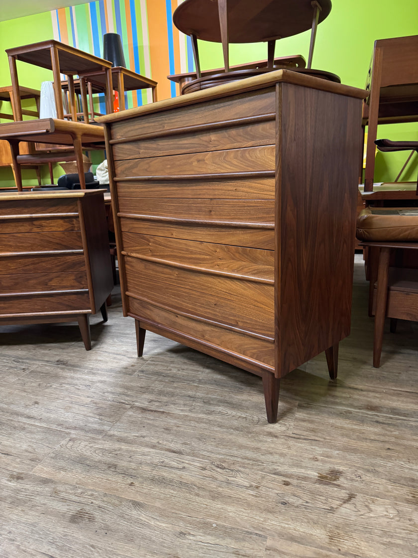 Mid Century Walnut Dresser Set