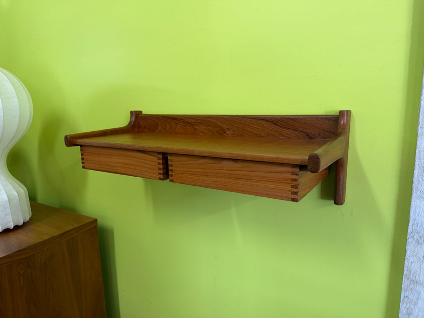 Mid Century Teak Wall Shelf from Denmark