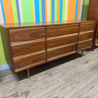 Mid Century Walnut and Ash Dresser