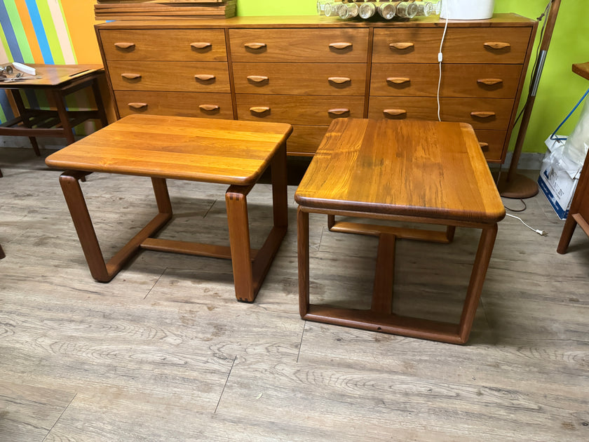 Mid Century Solid Teak Side Tables