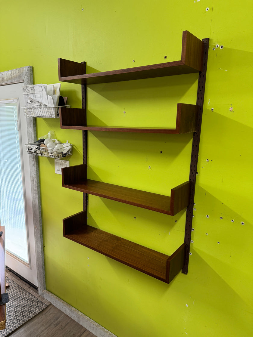 Mid Century Walnut Reff Shelving Unit