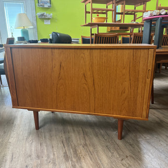 Mid Century Teak Tambourine Door Sideboard / Record Cabinet