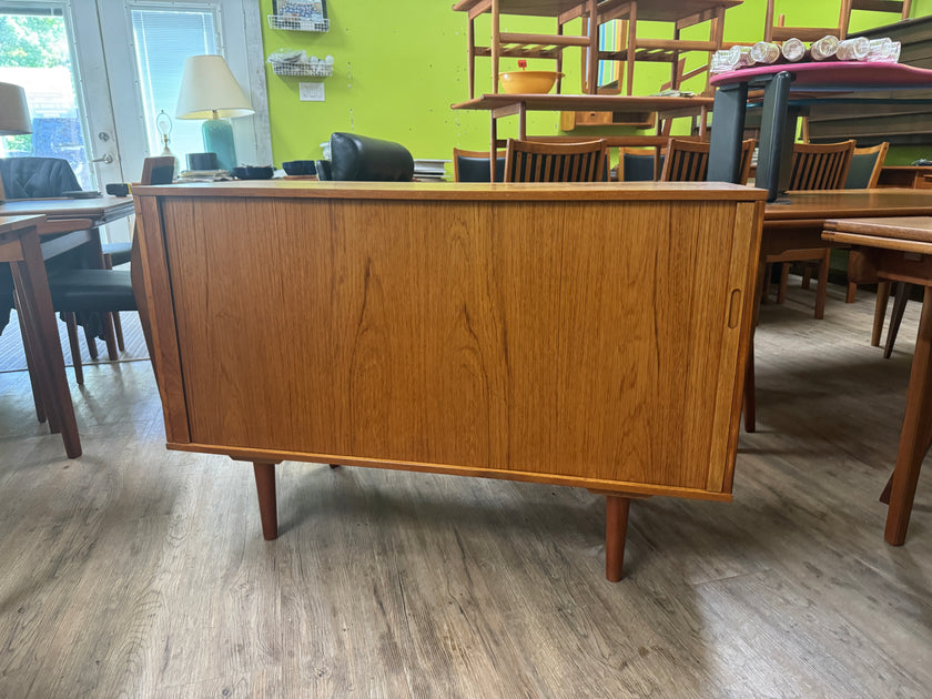 Mid Century Teak Tambourine Door Sideboard / Record Cabinet