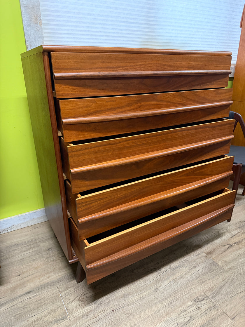Sale!!! Mid Century Walnut Highboy Dresser