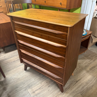 Mid Century Walnut Highboy Dresser