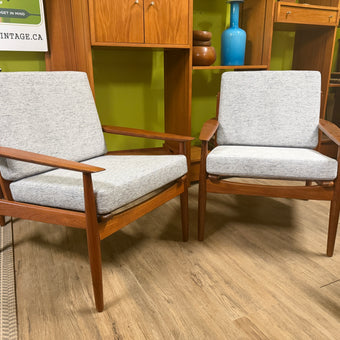 Mid Century Teak Lounge Chairs from Denmark