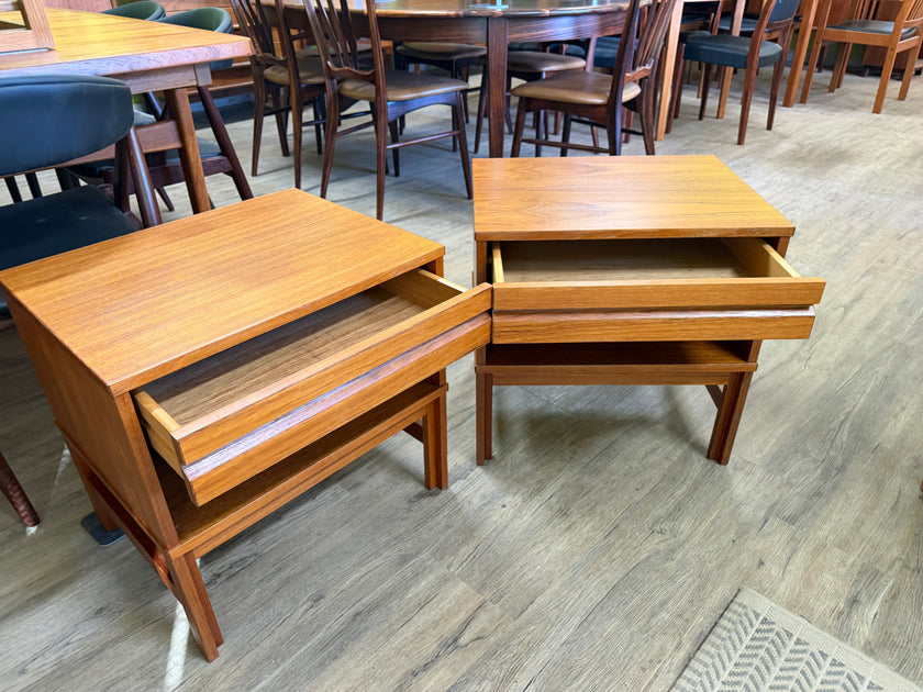 Mid Century Teak Night Stands / Tables