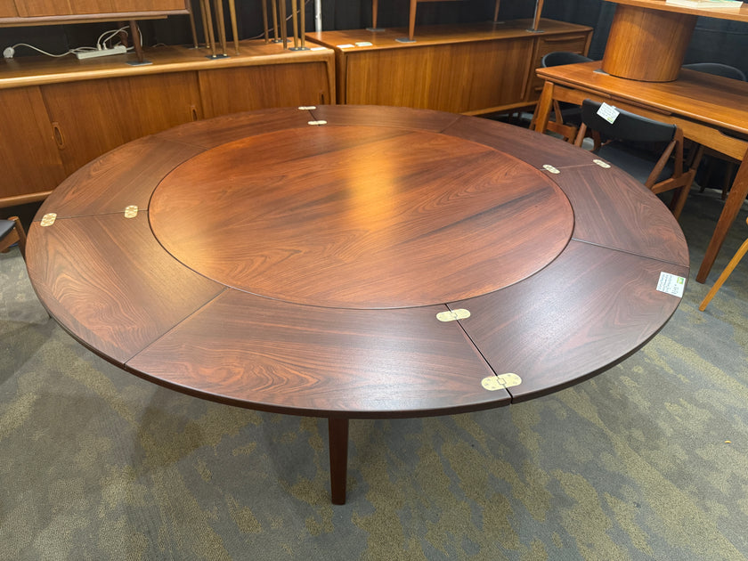 Mid Century Brazilian Rosewood Flip Flap Dining Table from Denmark