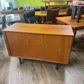Mid Century Teak Tambourine Door Sideboard / Record Cabinet