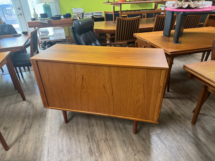 Mid Century Teak Tambourine Door Sideboard / Record Cabinet