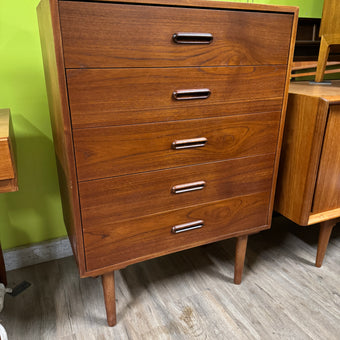 Mid Century Teak Highboy Dresser