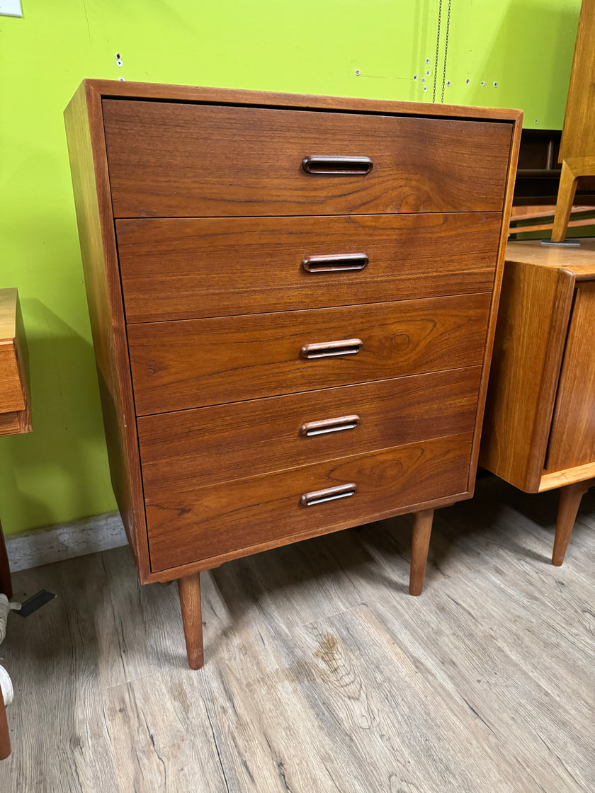 Mid Century Teak Highboy Dresser