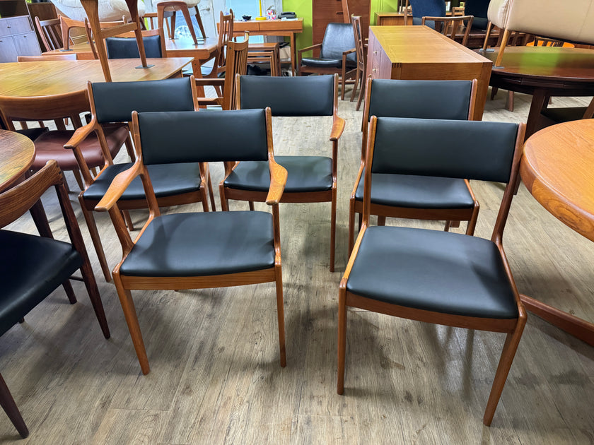 5 Mid Century Teak Dining Chairs from Denmark