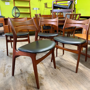 4 Mid Century Teak Dining Chairs from Denmark