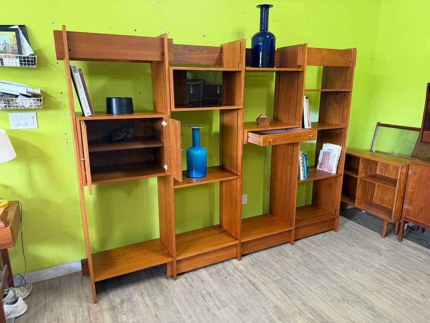 Sale!!! Mid Century Teak Modular Shelving Unit