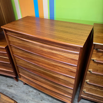 Mid Century Mahogany Highboy Dresser