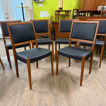6 Mid Century Teak Dining Chairs from Sweden