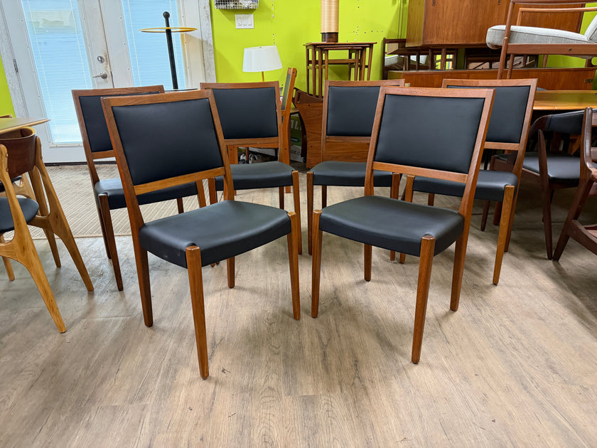 6 Mid Century Teak Dining Chairs from Sweden