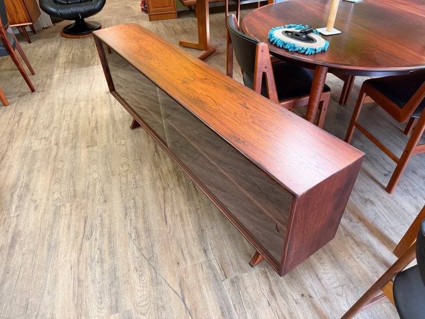 Mid Century Brazilian Rosewood TV Stand / Display Cabinet