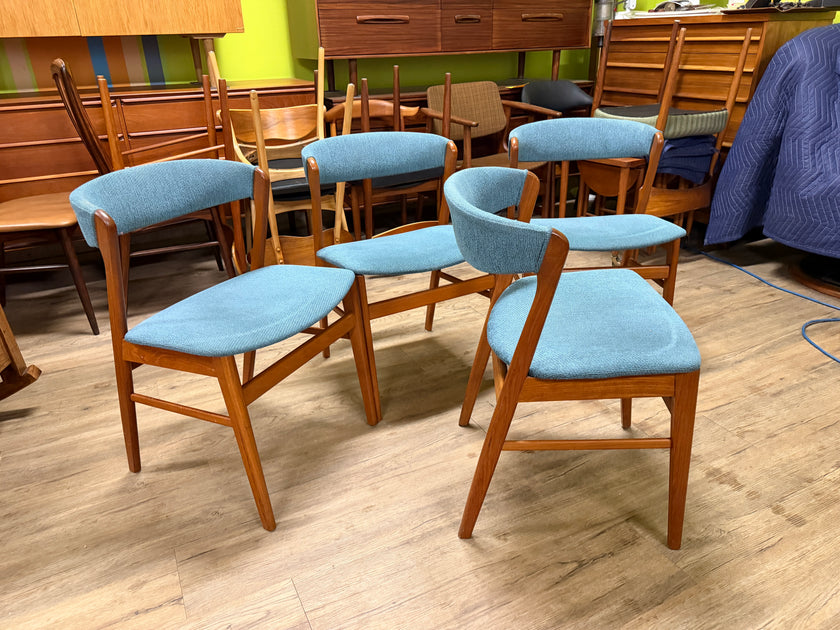 4 Mid Century Teak Dining Chairs
