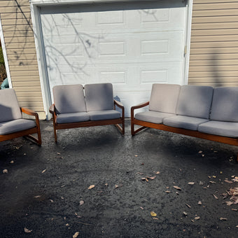 Mid Century Teak Sofa and Chair Set