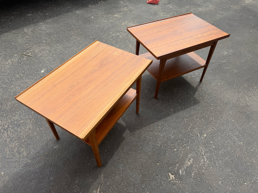 Mid Century Walnut Side Tables
